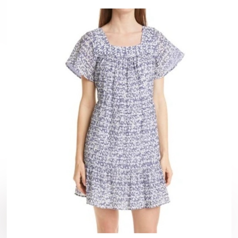 Rails Valentina Ruffle Hem Crinkle Dress in Navy Camellia Size Small - Picture 4 of 12